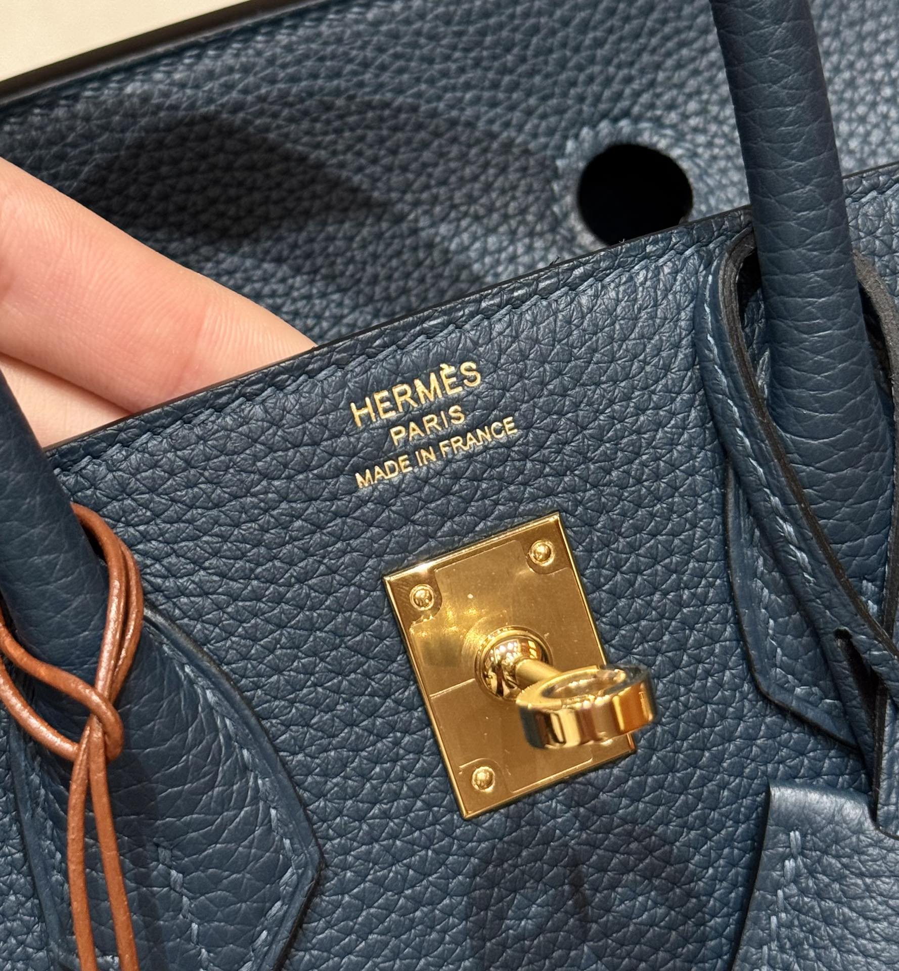 Hermès Birkin 7p Blue presse handbag (handmade to order)