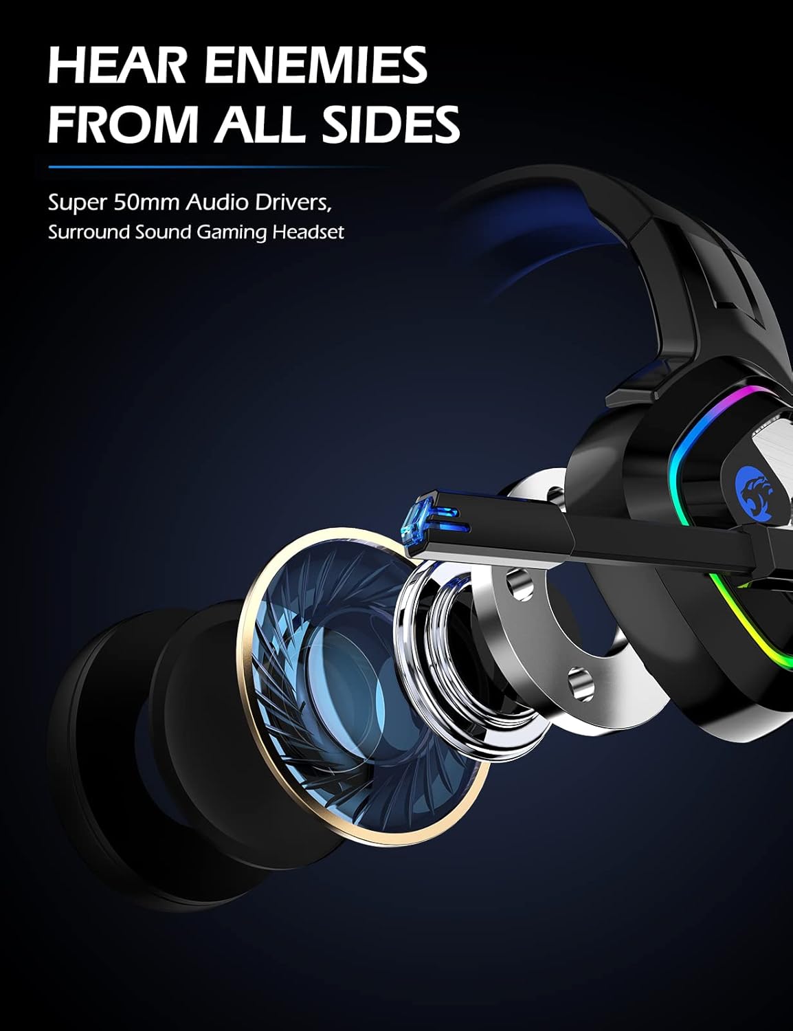 ZIUMIER Z66 Gaming Headset, Wired, Over-Ear, Noise Cancelling Mic, RGB Light, Stereo Surround Sound, Compatible with PS4, PS5, Xbox One, Laptop (Green)