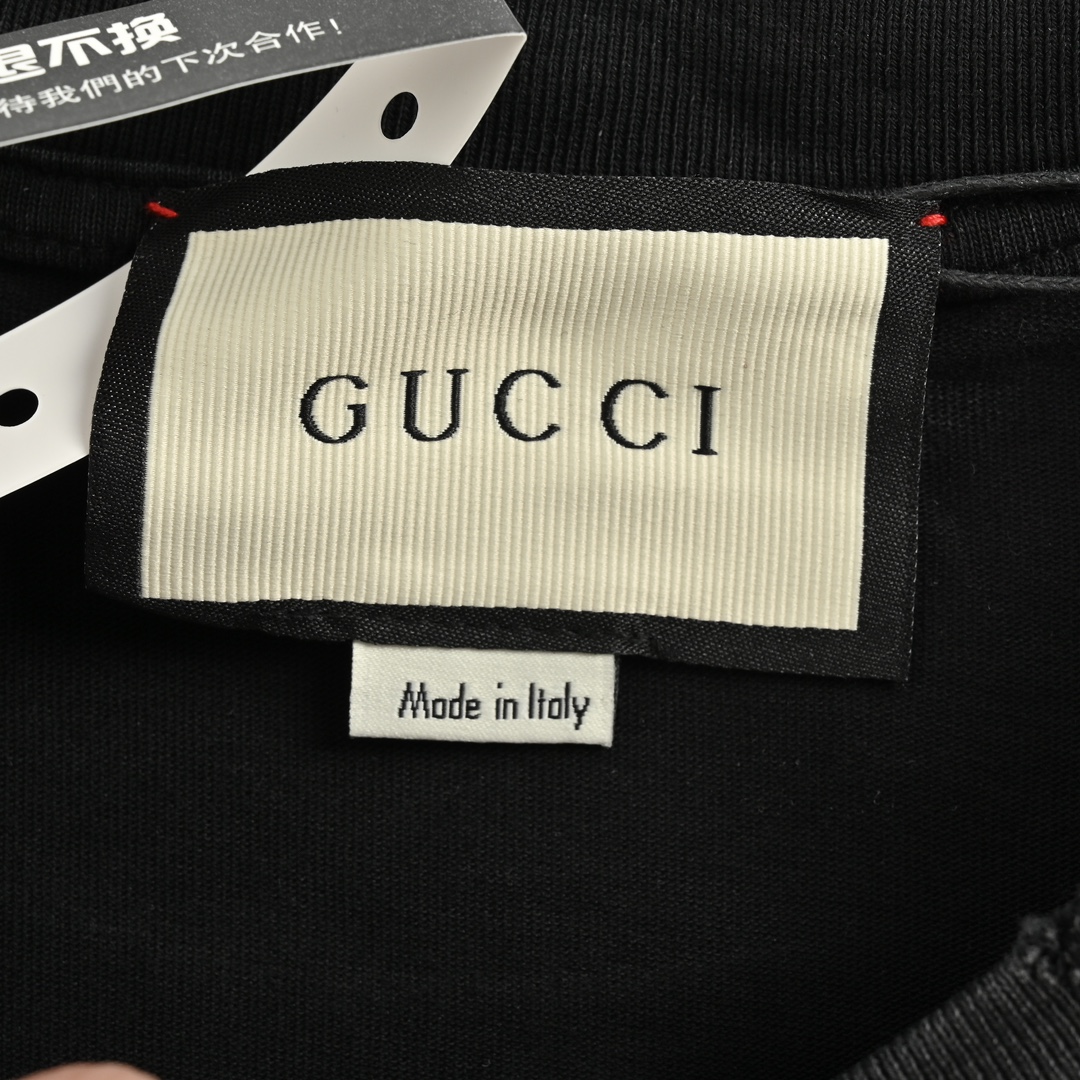 Gucci 24ss hand-painted graffiti double G washed short sleeves