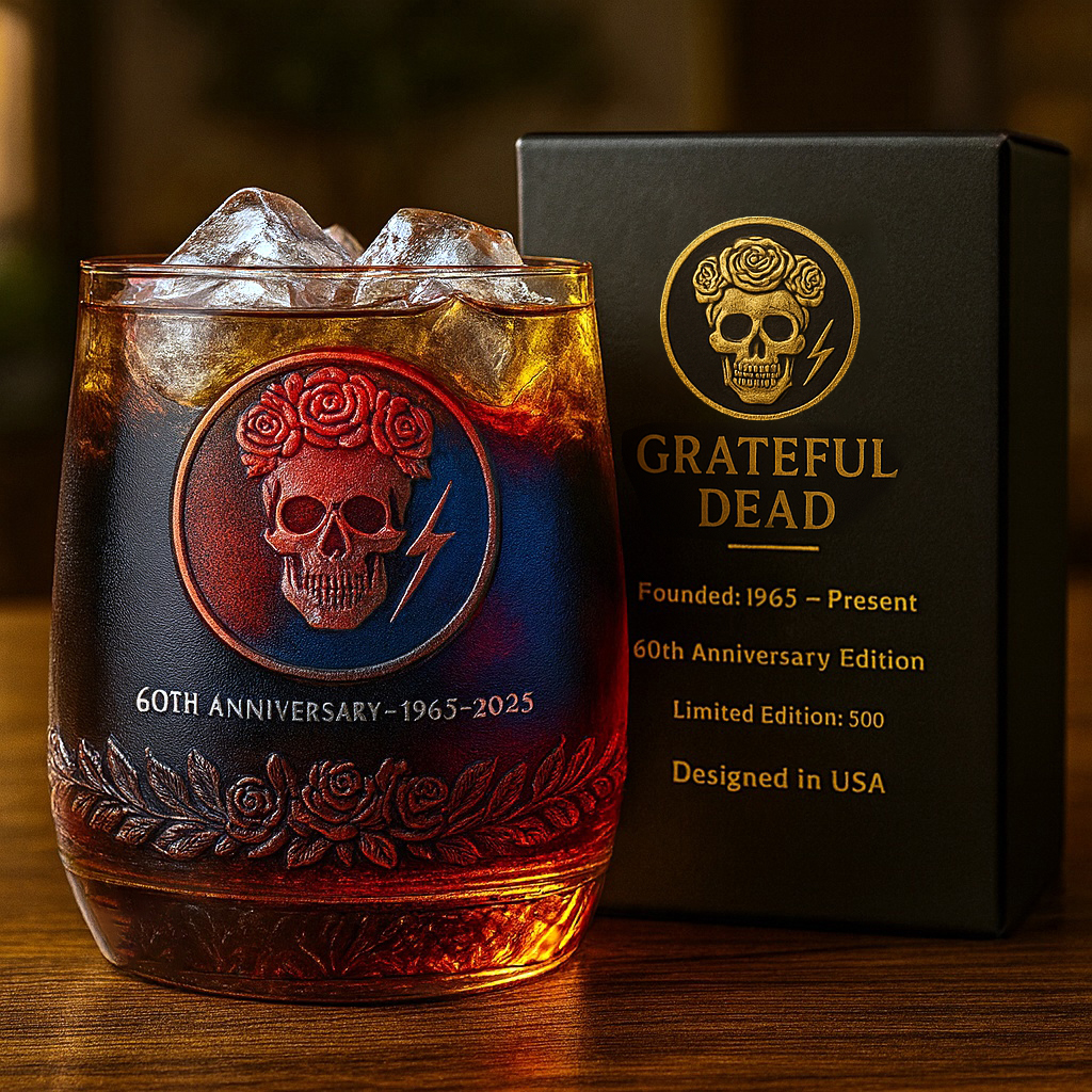 Grateful Dead 60th – Skull & Roses Whiskey Rocks Glass