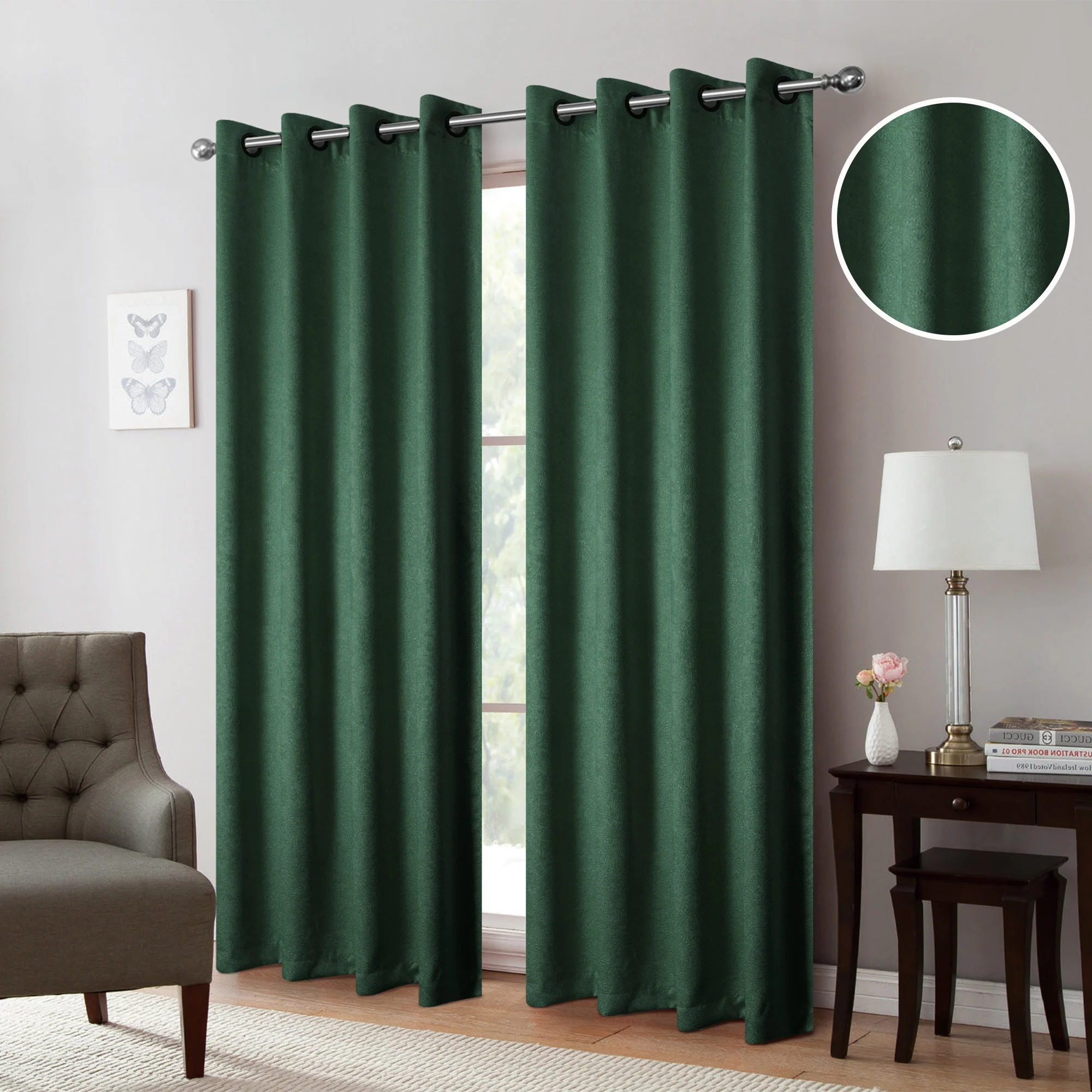Isla Thermal Room Darkening Grommet Window Panel, 54x84 Inches