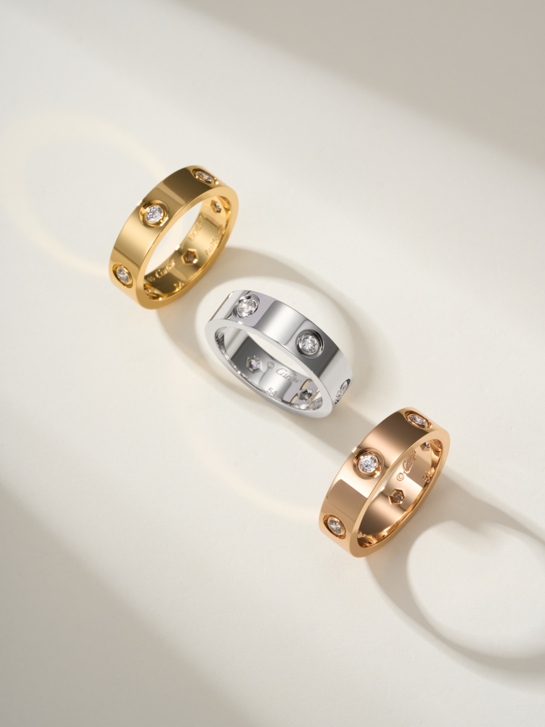 Cartier love wide six diamond ring
