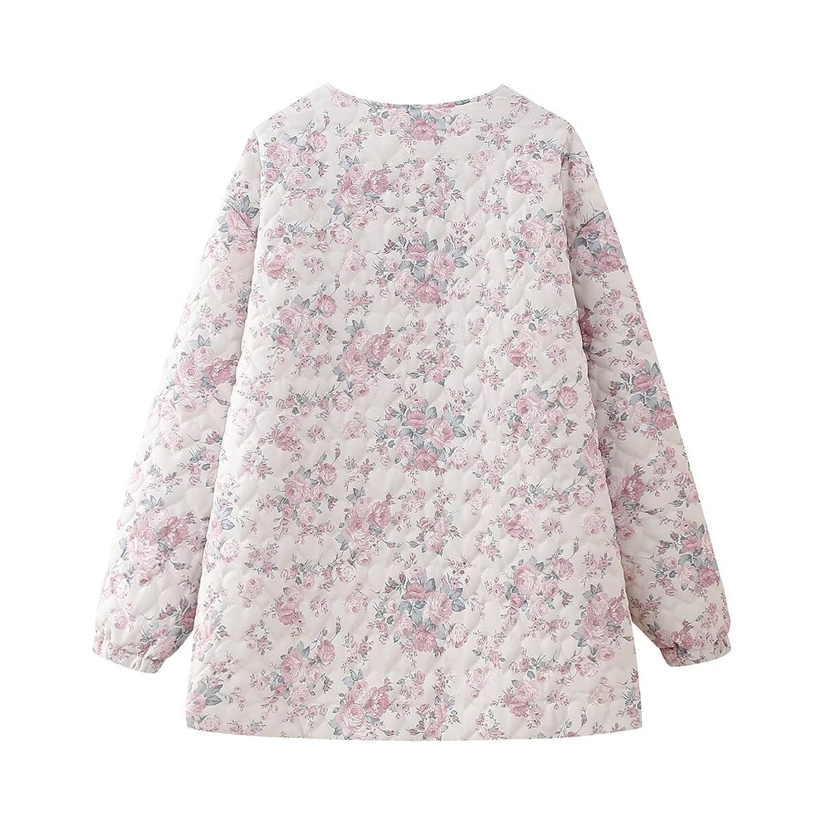 Spring Women Clothing Cream Floral Love Chic Cotton Clothing Cotton Coat