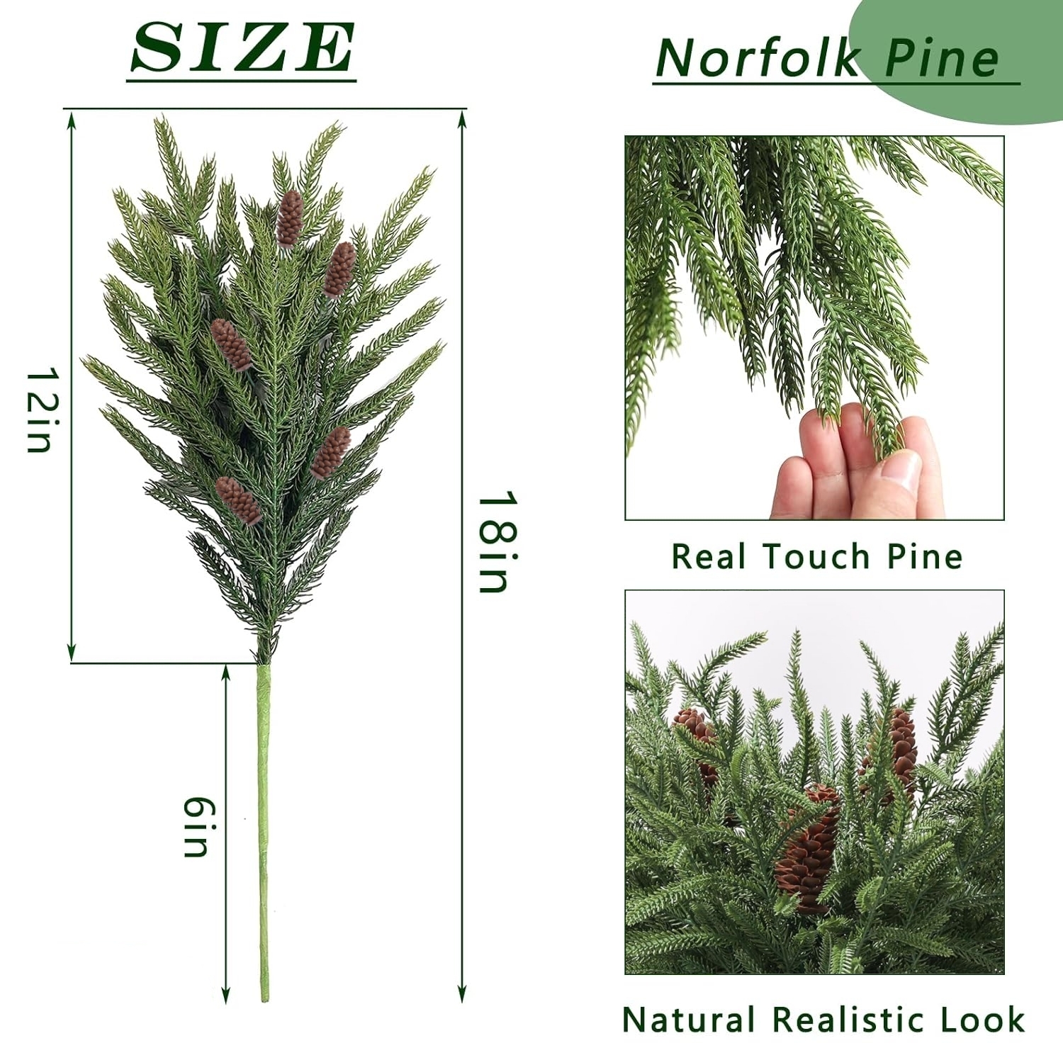On Sale🔥Artificial Christmas Norfolk Pine Stems -18