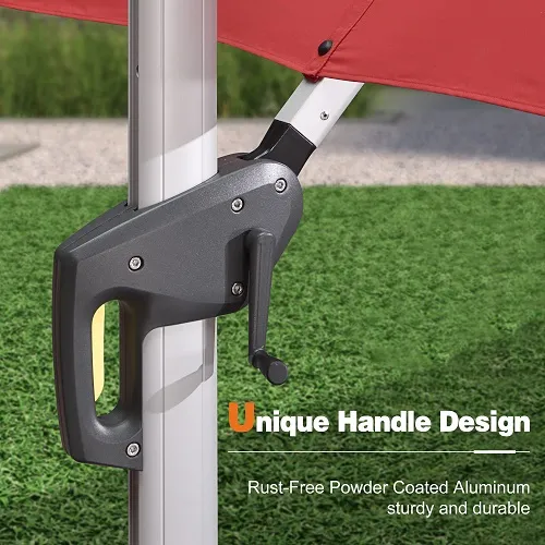 Sales Solar Powered LED Cantilever Patio Umbrella