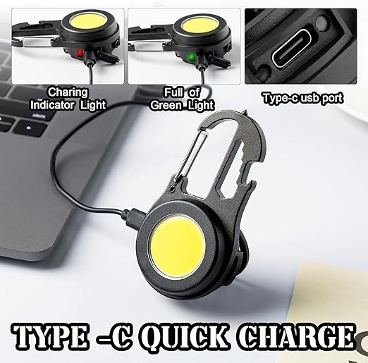 Multifunctional LED COB Keychain