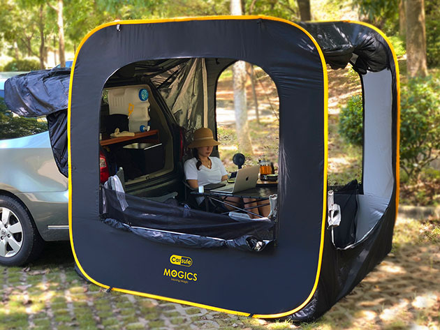 Instant Pop-Up Car Tent Attaches To The Tailgate Of Your SUV or Minivan