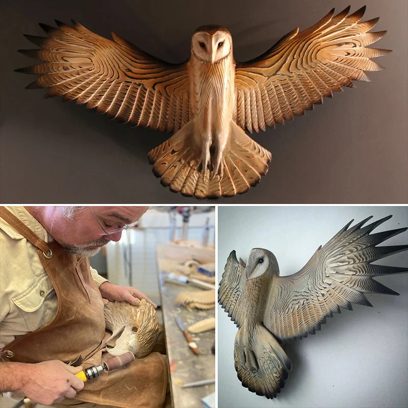 (🔥Father's Day Promotion 60% OFF)-Barn Owl Wall Art - Hand Carved Art-BUY 2 GET 10% OFF & FREE SHIPPING
