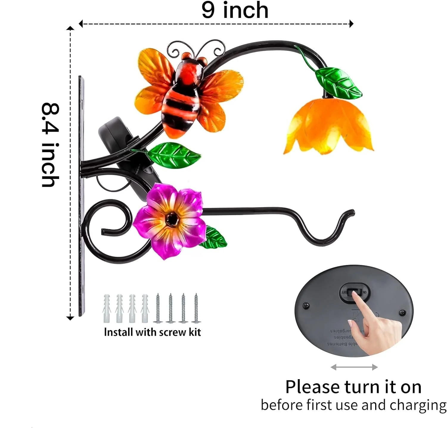 🔥FLASH SALE - 59% OFF🔥New Wall Decor Art Waterproof Solar Lights Wall Iron Hooks