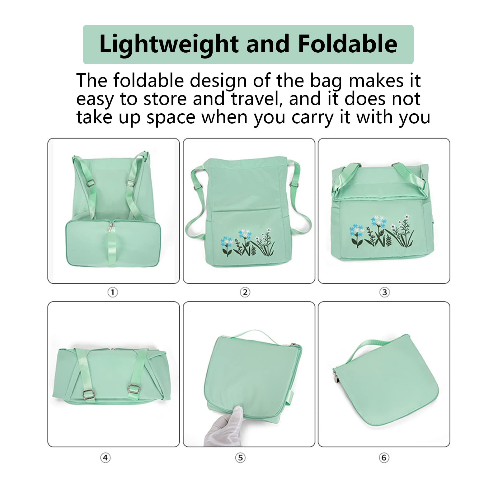 🔥Last Day-[SAVE 50% OFF]--Drawstring Foldable Embroidery Design Large Capacity Dry-wet Separation Travel Backpack-BUY 2 GET 10% OFF & FREE SHIPPING