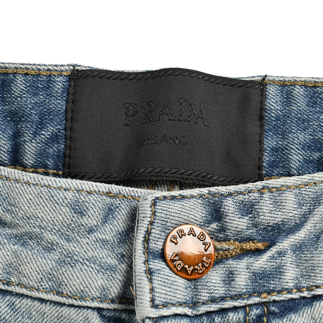 Prada 23Fw triangle back jeans