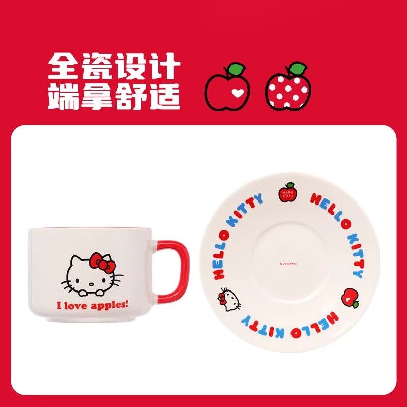 Hellokitty 50th Anniversary Ceramic Coffee Mug Cup with Saucer