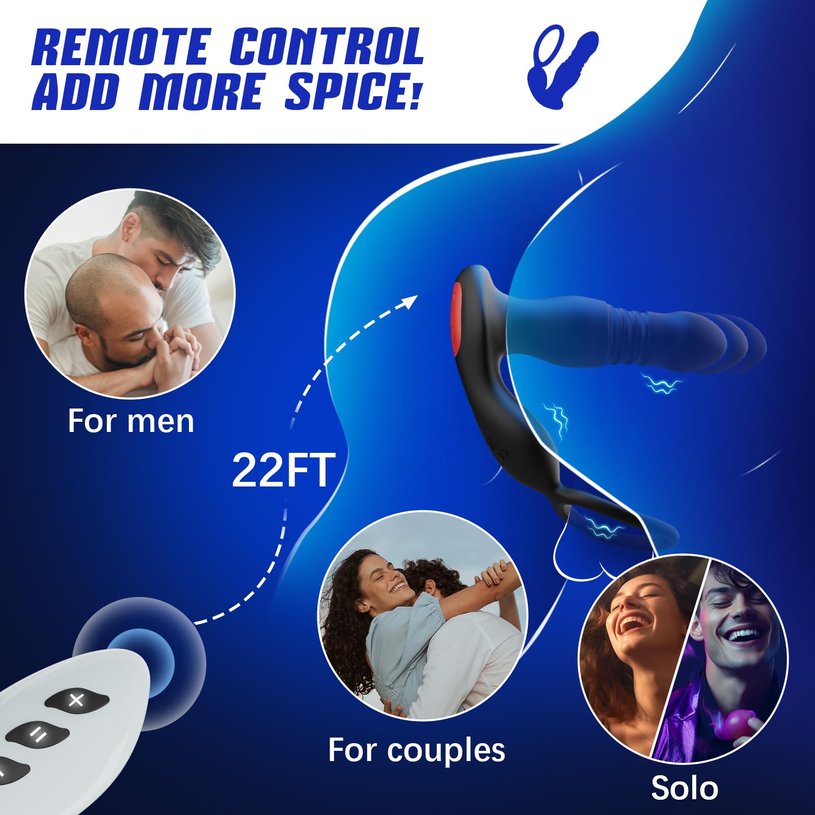 Smart Thrusting Prostate Massager – Vibrating Anal Plug with Remote Control & Cock Ring for Deep P-Spot Stimulation