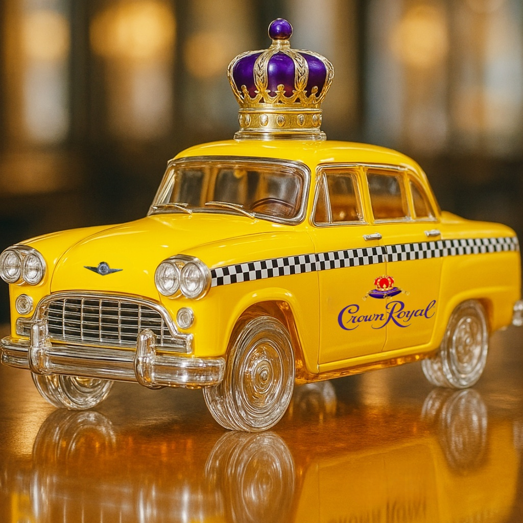 Checker Marathon Yellow Cab Whiskey Bottle