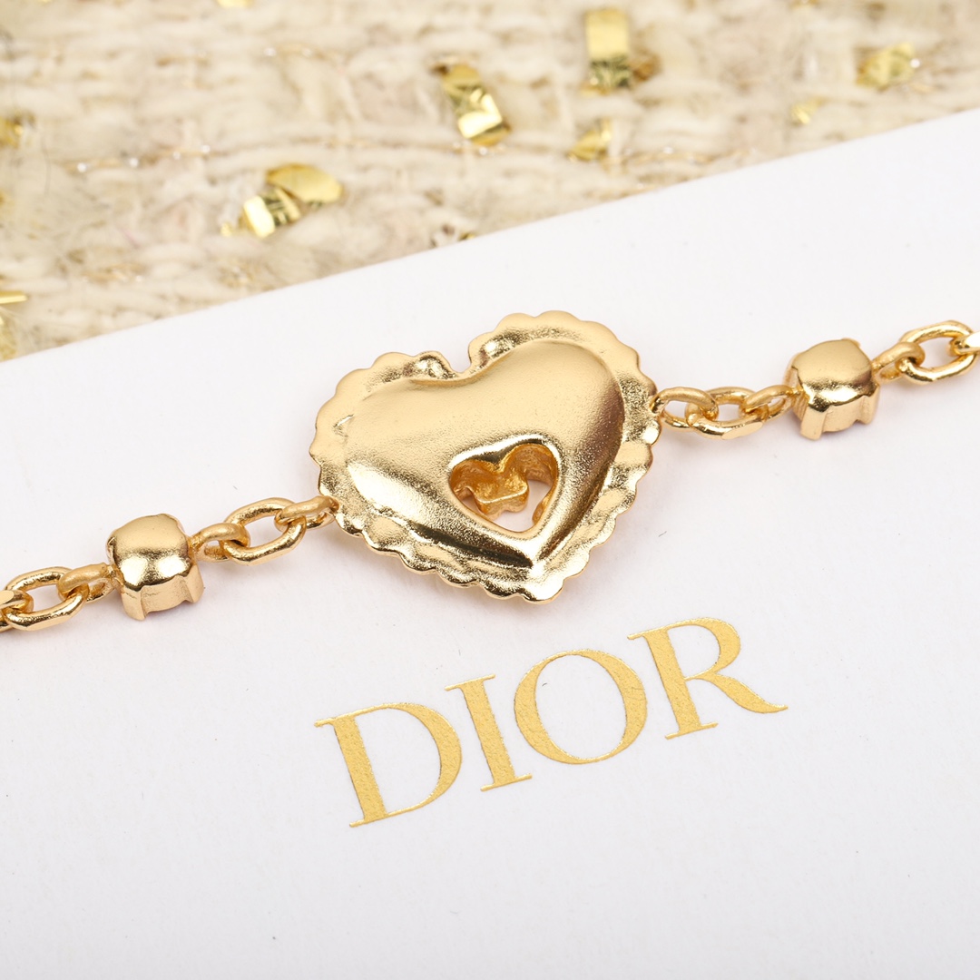 Dior embossed heart bracelet