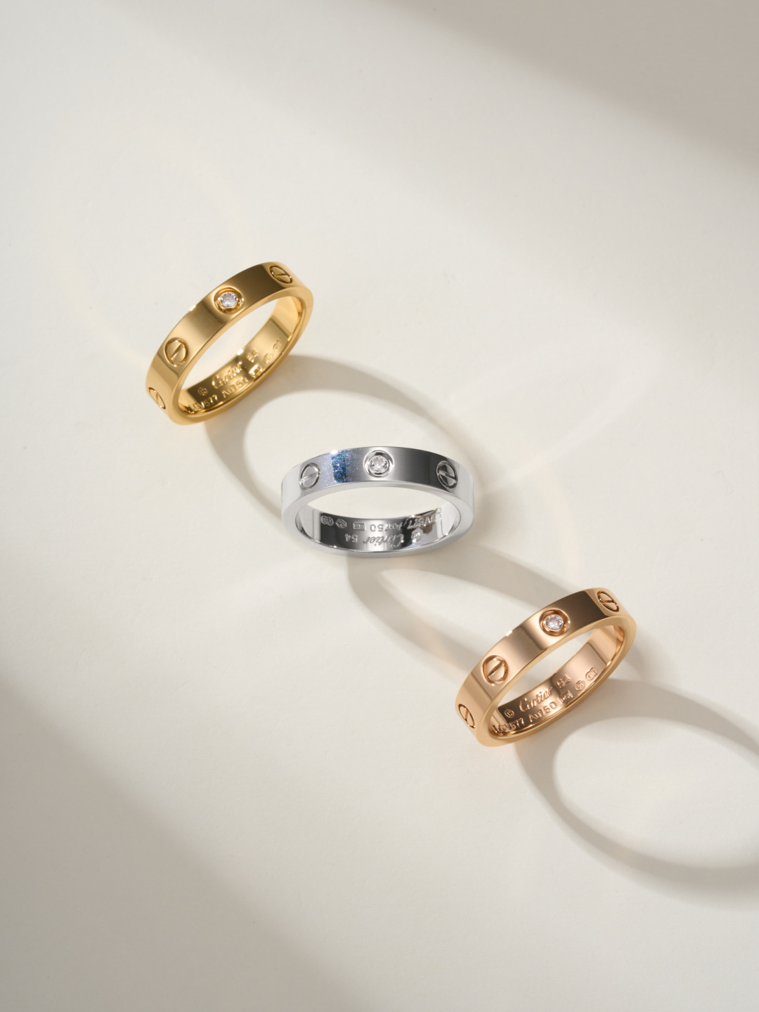 Cartier love narrow single diamond ring