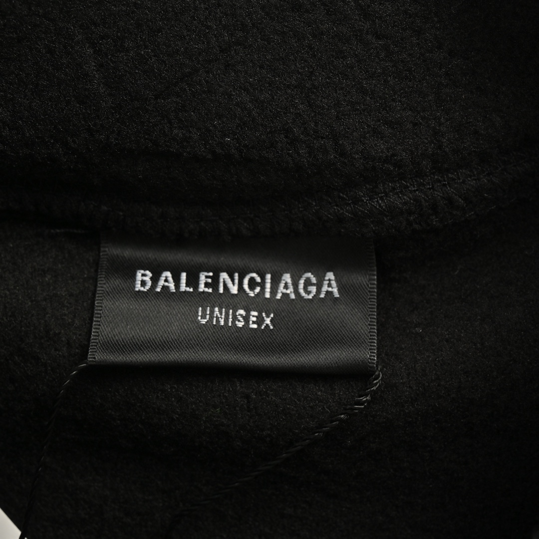 Balenciaga 24Fw polar fleece 3B embroidered crew neck sweatshirt