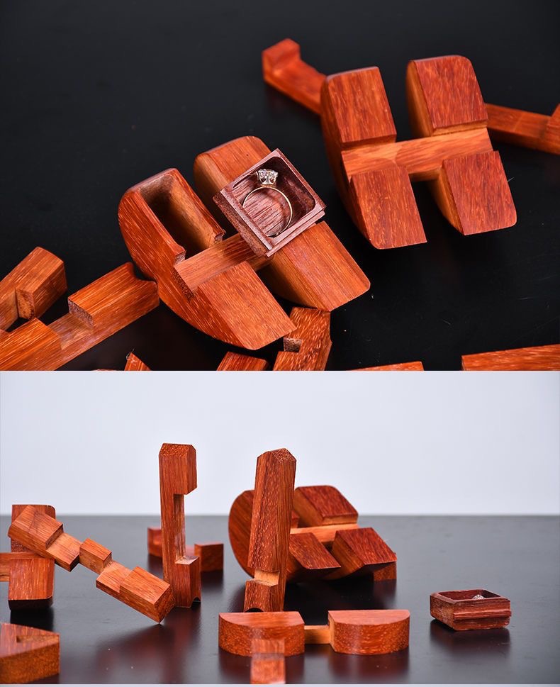 💝 Romantic Heart-Shaped Wooden Puzzle Box – A Gift Full of Surprises! 💍