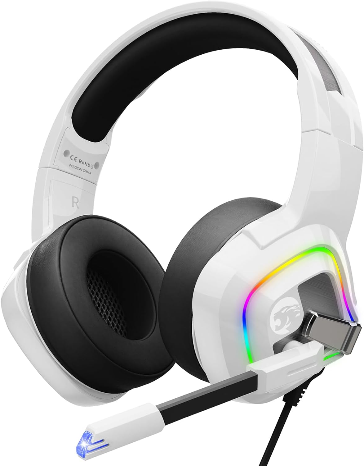 ZIUMIER Z66 Gaming Headset, Wired, Over-Ear, Noise Cancelling Mic, RGB Light, Stereo Surround Sound, Compatible with PS4, PS5, Xbox One, Laptop (Green)