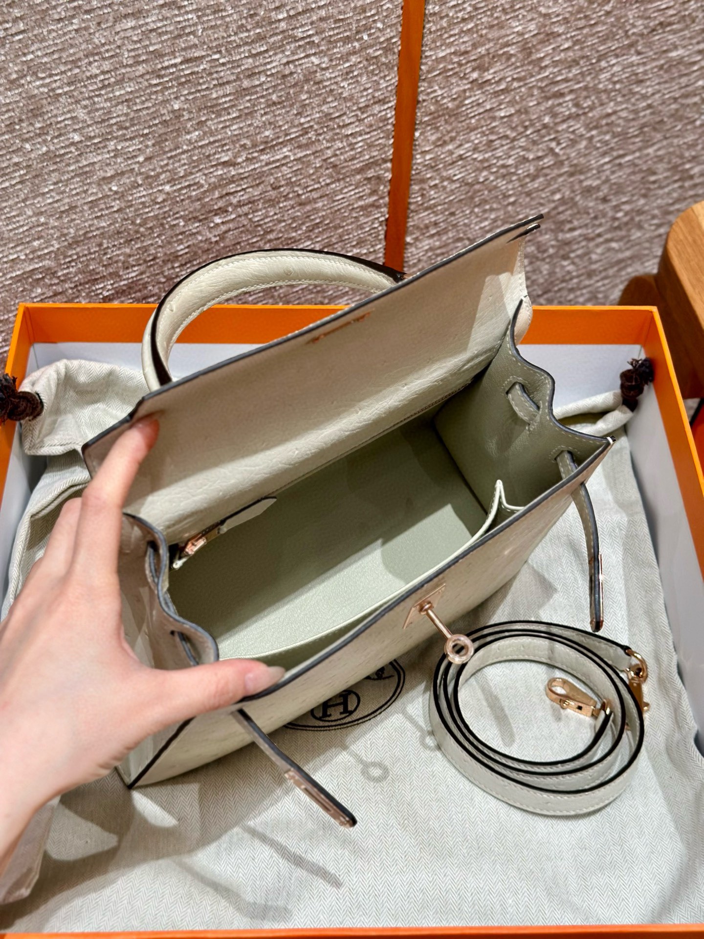 Hermes Kelly 3CParchemin Handbag (Handmade to order)