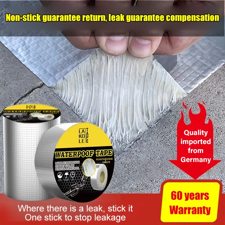 (🔥Father's Day Hot Sale-Save 50%OFF)-Professional Waterproof Butyl Rubber Tape External Aluminium Foil (5cm X 10meter)-BUY 1 GET 1 FREE