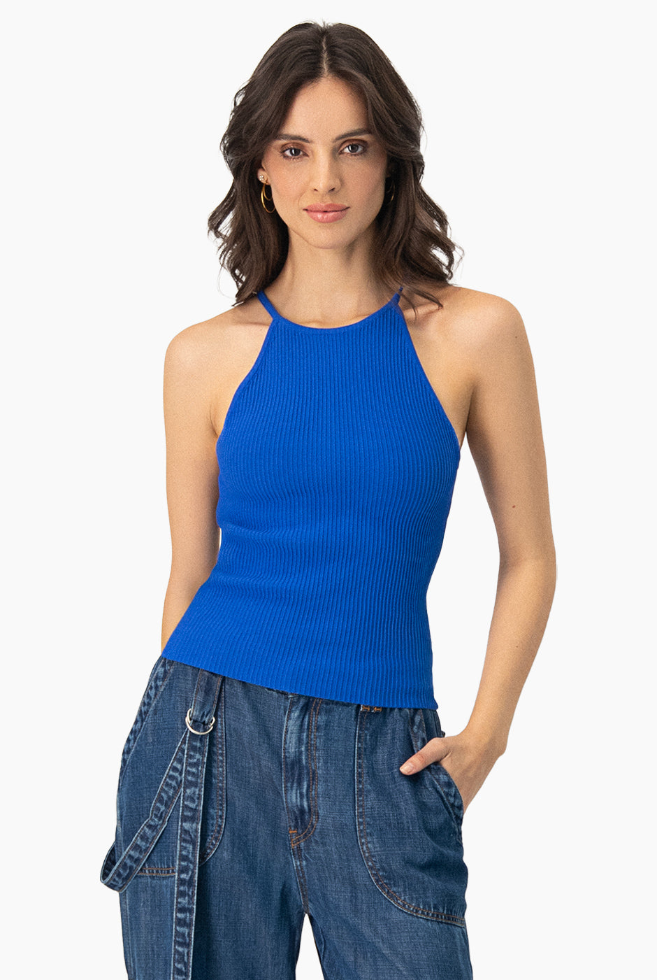 Slim Top Halter Rib