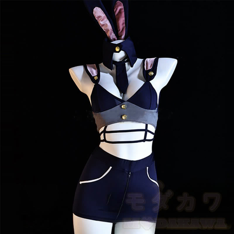 Cosplay Bunny Officer Uniform Lingerie Set