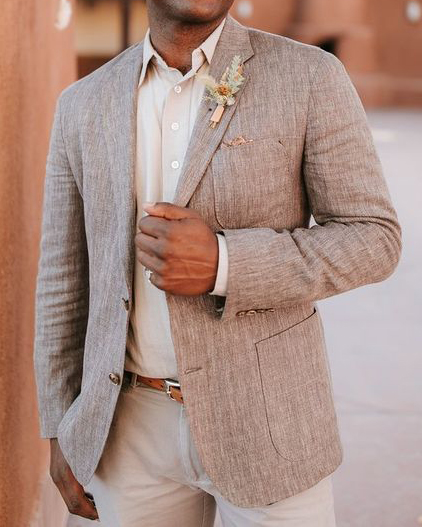 Men's Western Style Casual Textured Print Long Sleeve Jacket Blazer