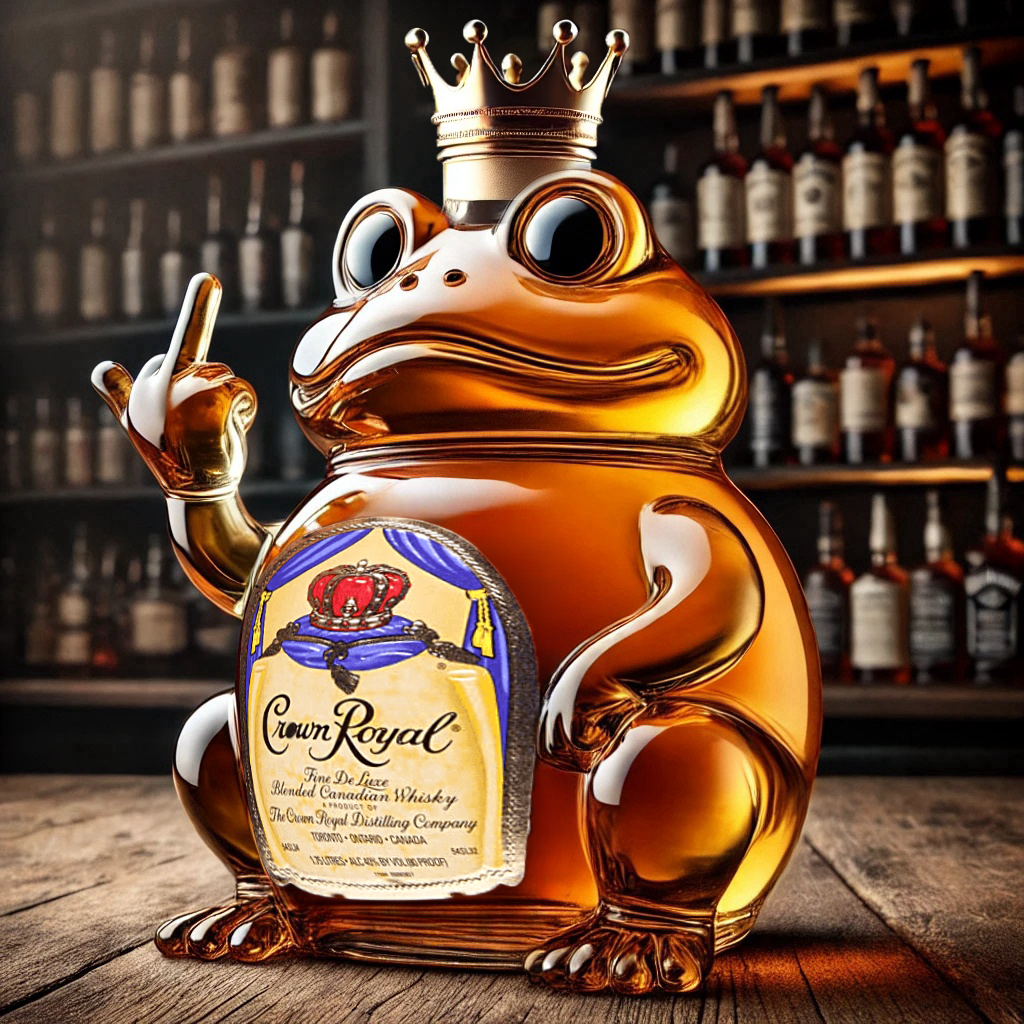 Funny Frog Whiskey Bottle