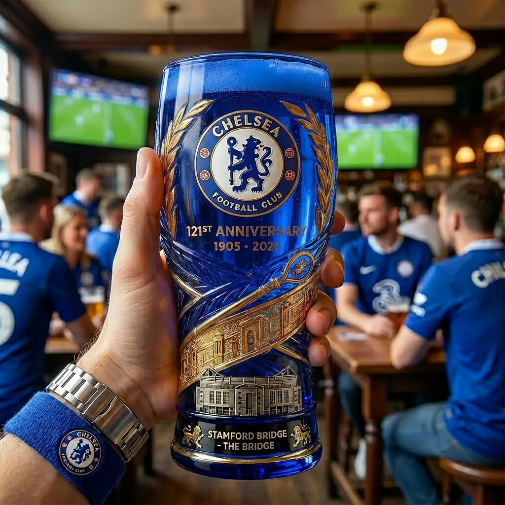 Chelsea FC 121st Anniversary Commemorative Glass