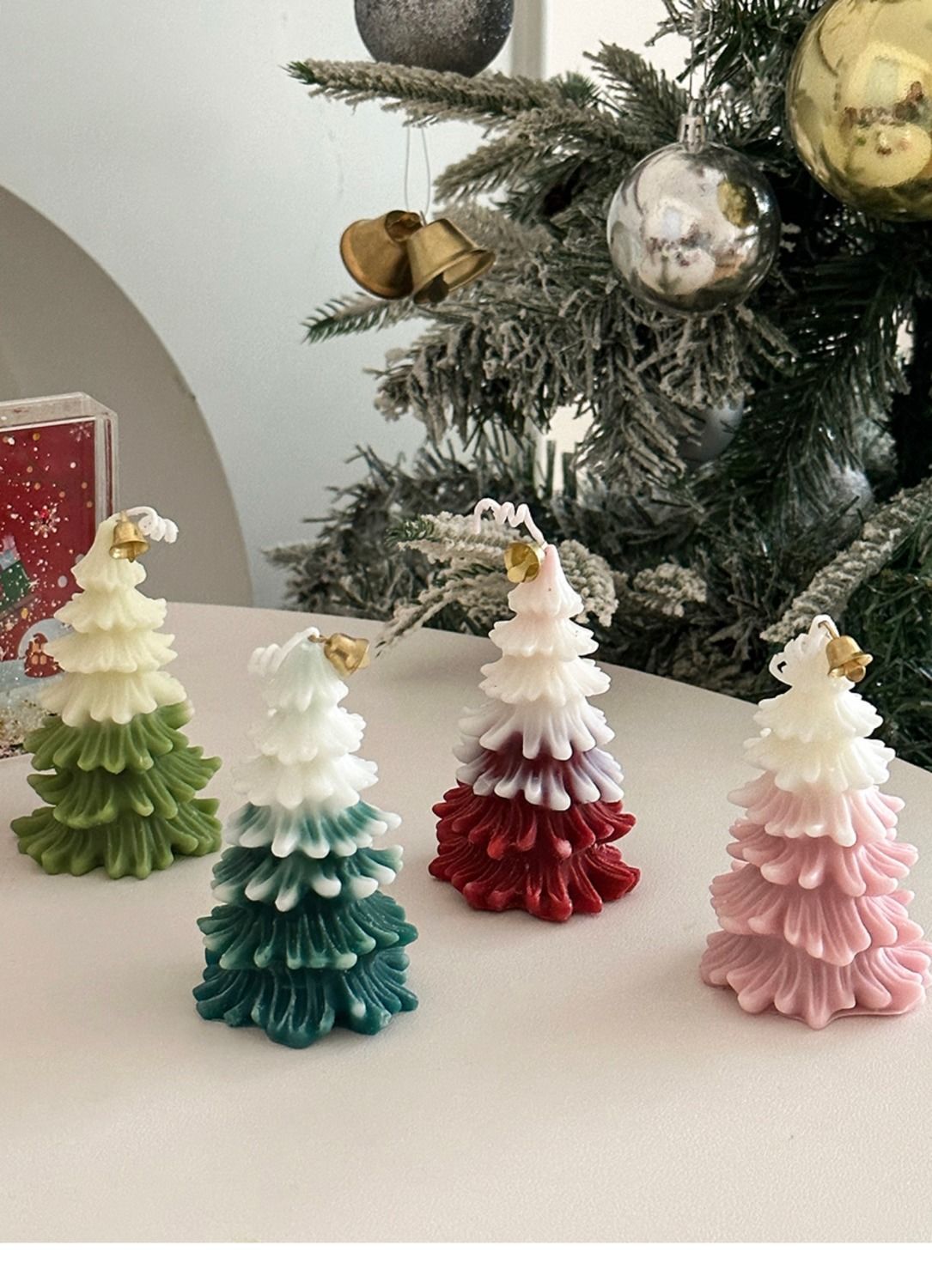 Christmas Atmosphere Desktop Decoration Small Ornaments Christmas Candles Christmas Tree Candlestick Creative Cute Small Gift
