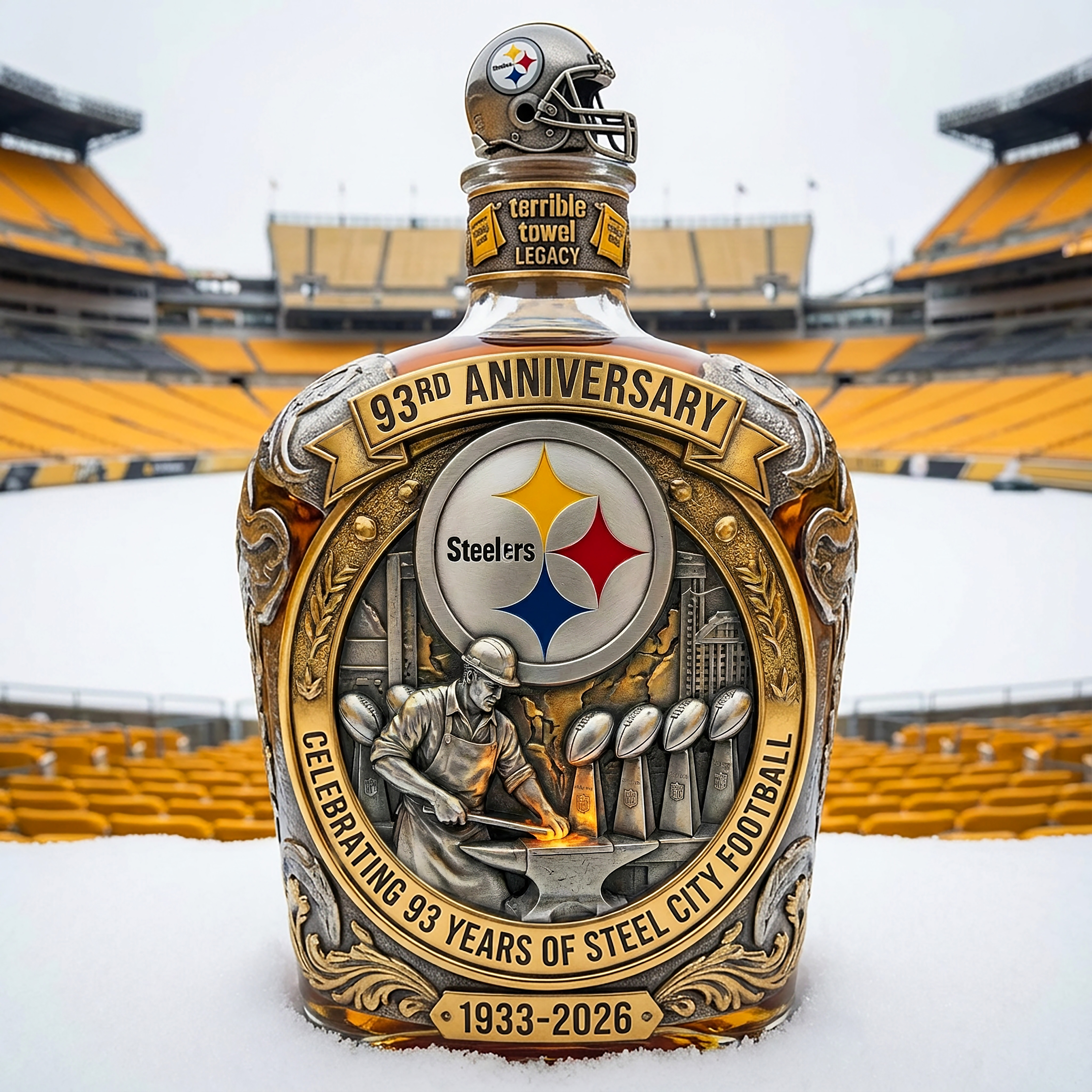 Pittsburgh Steelers 93rd Anniversary Commemorative Bottle (1933–2026)