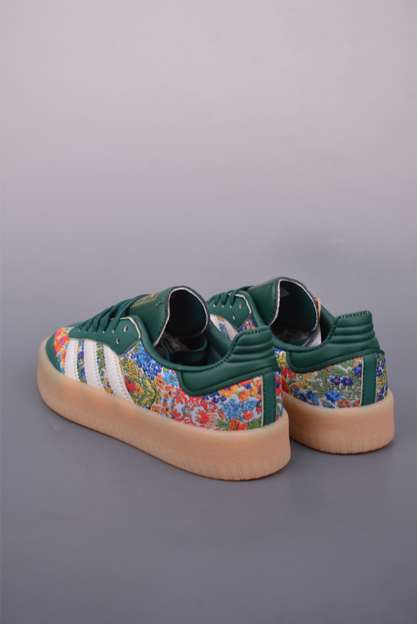 Adidas SAMBA VALENTNE casual shoes green crushed peanut gum thick sole JH7289