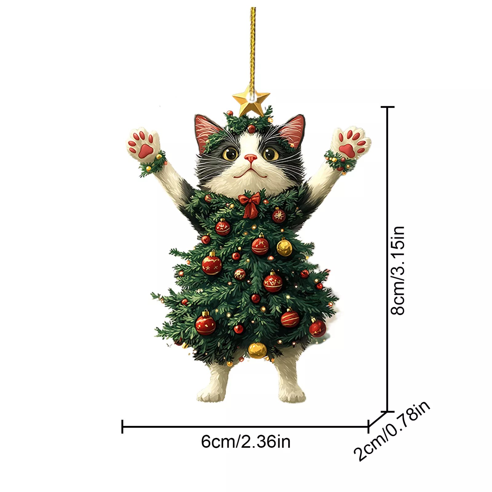 🔥Last Day Promotion 49% OFF🔥- Funny Black and White Cats Christmas Ornament
