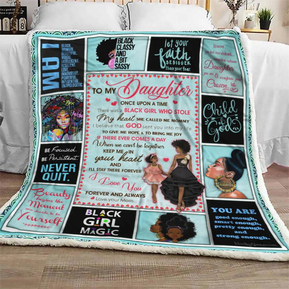 To My Daughter,There Was A Black Girl Who Stole My Heart, Love Mom, Black Woman Sofa Throw Blanket