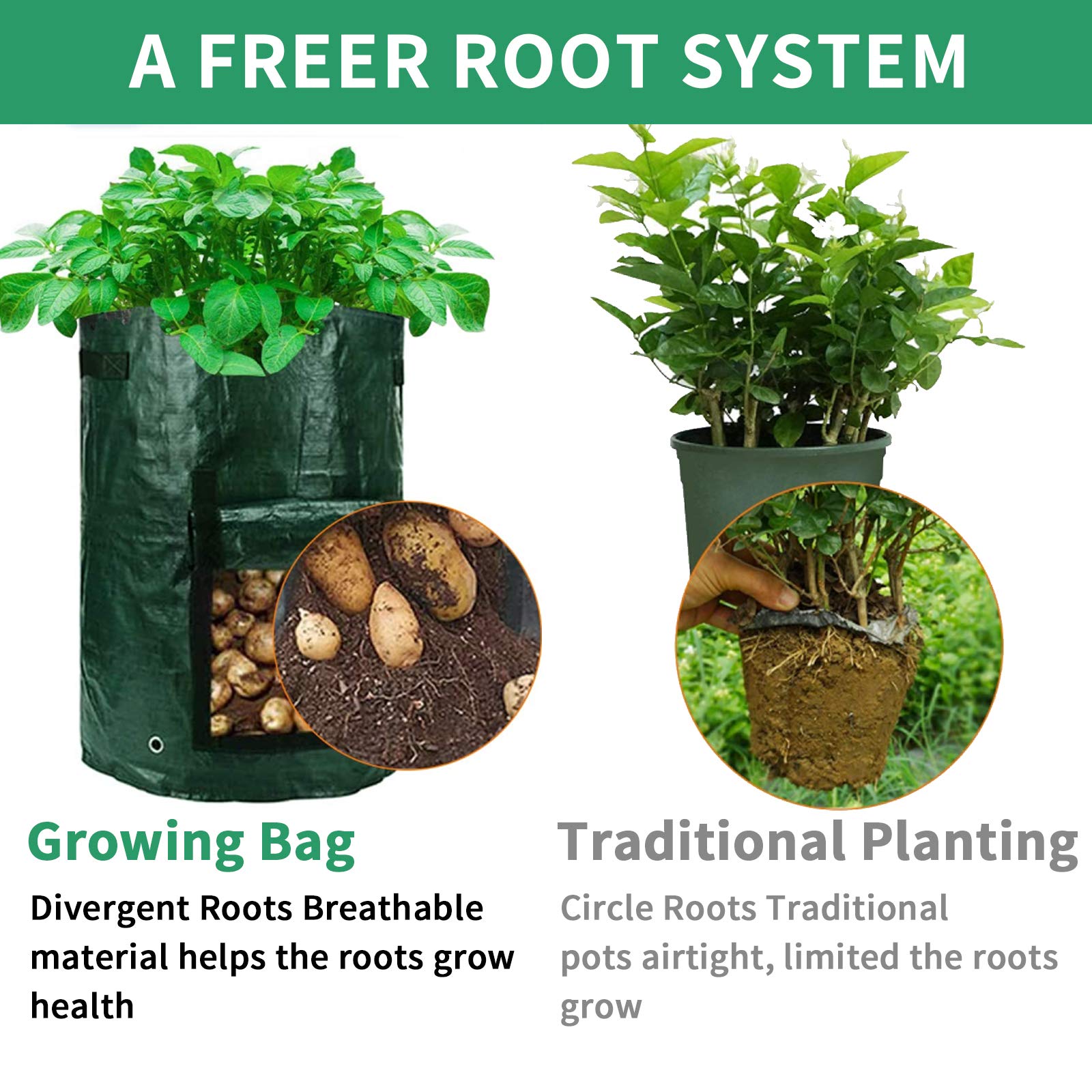 (🔥Last Day Promotion-SAVE 50% OFF)10 Gallons Large Capacity Vegetables Grow Planter PE Container Bag-BUY 4 GET 10% OFF & FREE SHIPPING