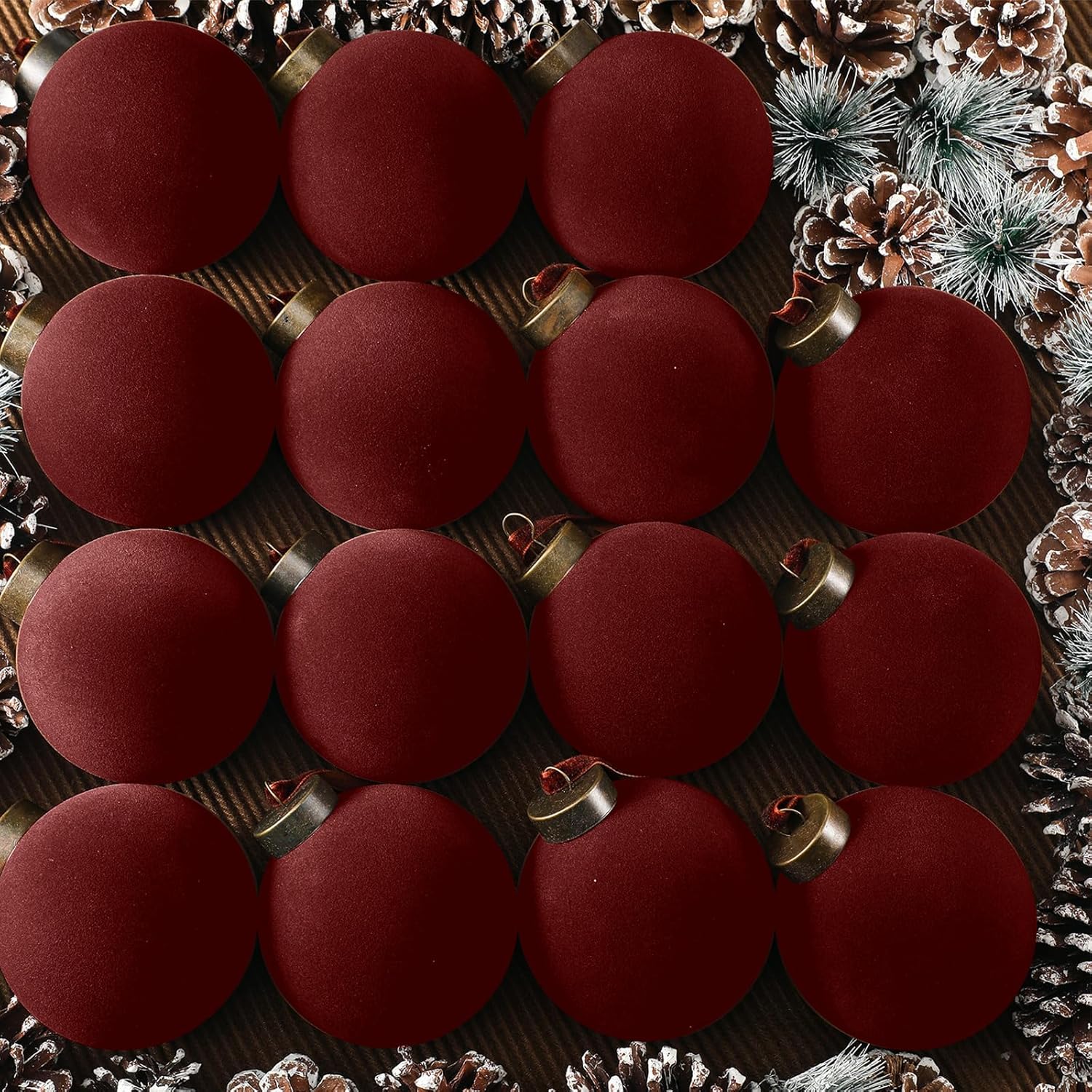 On Sale🔥Set of 15 pcs Velvet Christmas Balls Ornaments