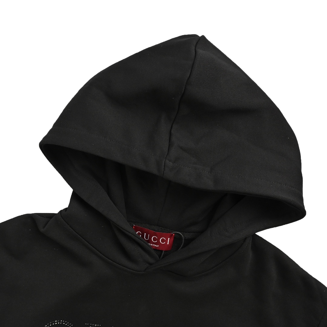Gucci 24Fw rhinestone-embellished hooded sweatshirt