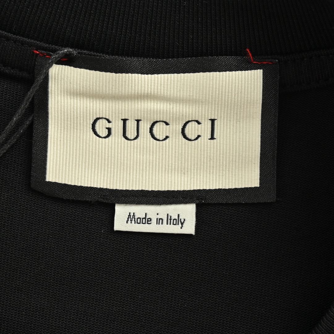 Gucci 24ss flame double G embroidered short sleeve