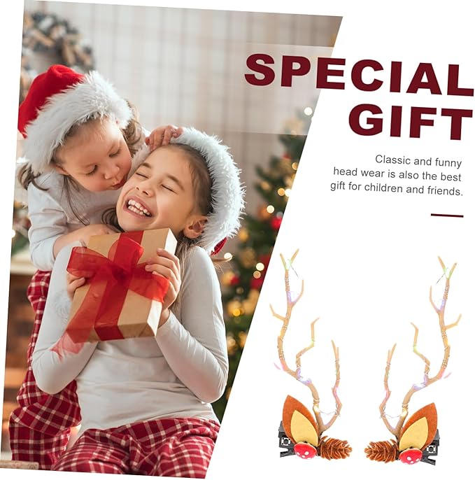 🦌🦌LED Reindeer Antler Hair Clips🌲🌲 Perfect Gift for Christmas/Halloween/Easter/Holiday🎁🎁