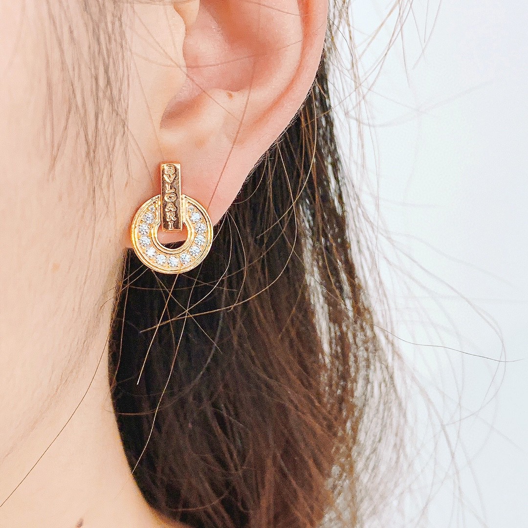 Bulgari hoop diamond earrings
