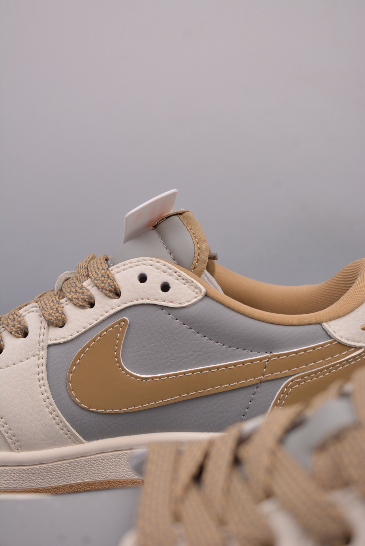 BAPE x Travis Scott x Nike Air Jordan 1 Low OG SP Beige Gray Brown BB6511-623