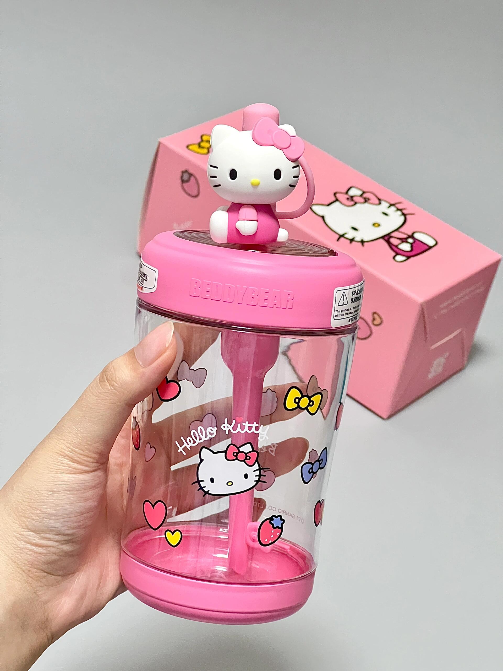 Hellokitty Water Bottle with Sleeve, 18.5OZ Water Bottle with Straw Gym Water Bottle for Sport Workout