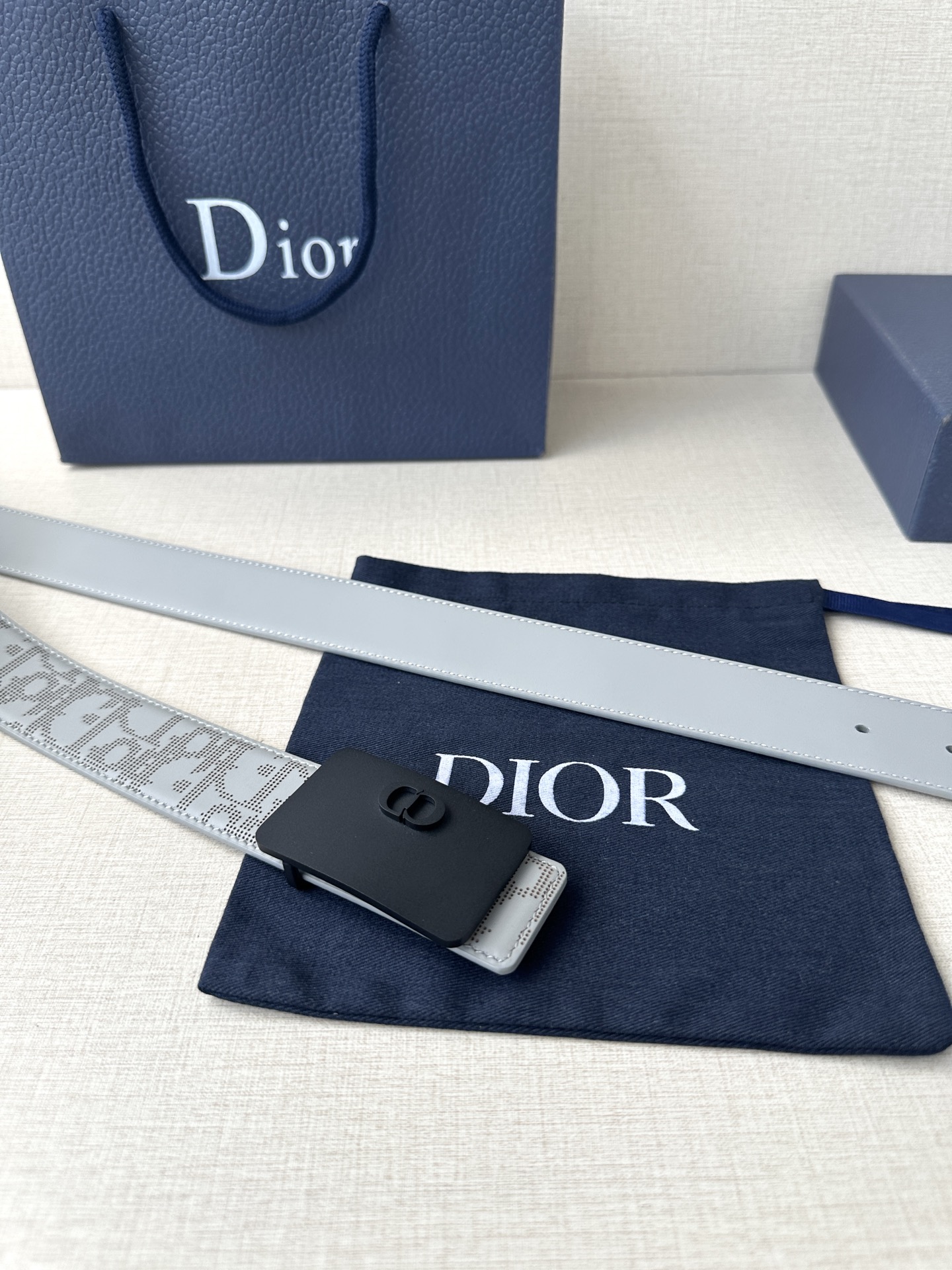 Dior square buckle leather belt 3.5CM wide