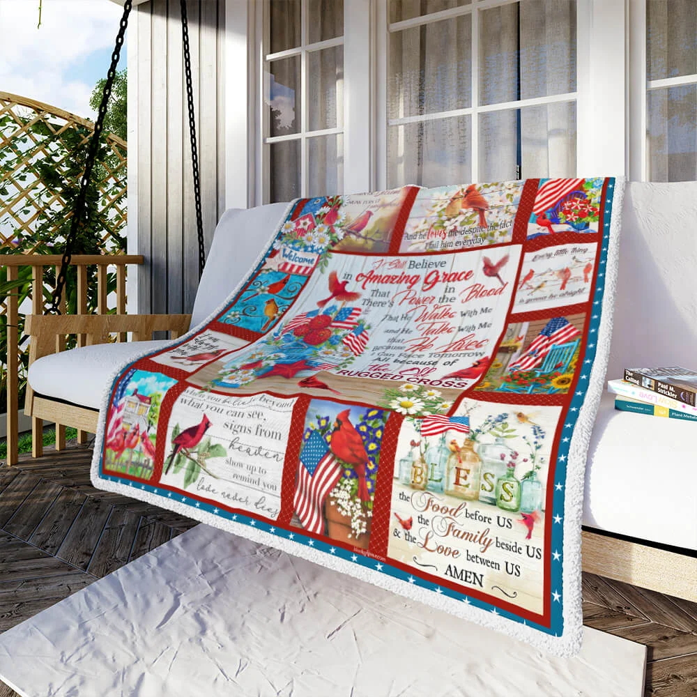 The Old Rugged Cross Cardinal Sofa Throw Blanket