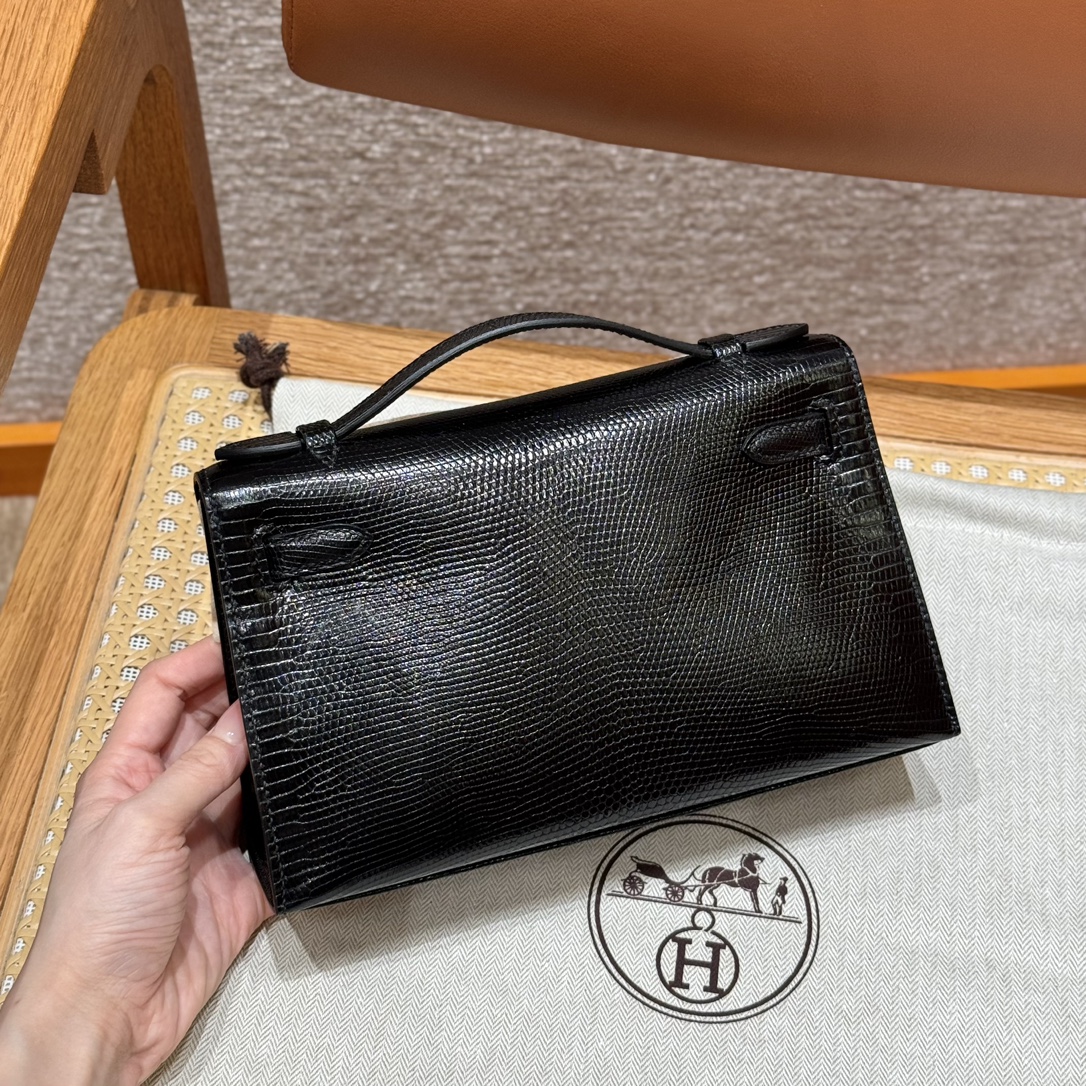 Hermes kelly pochette ck89Black (handmade to order)