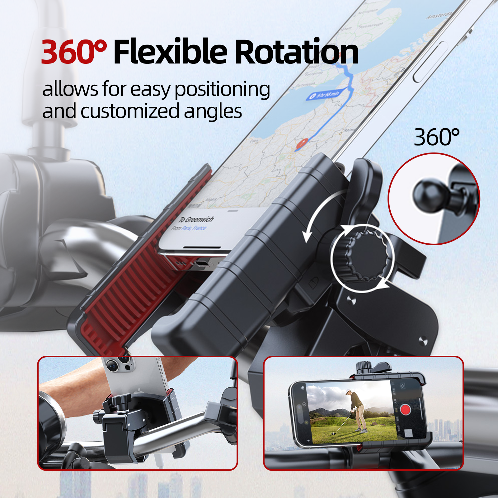 Golf Cart Phone Mount Holder