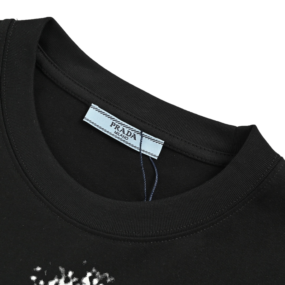 Prada 24ss triangle logo print short sleeves