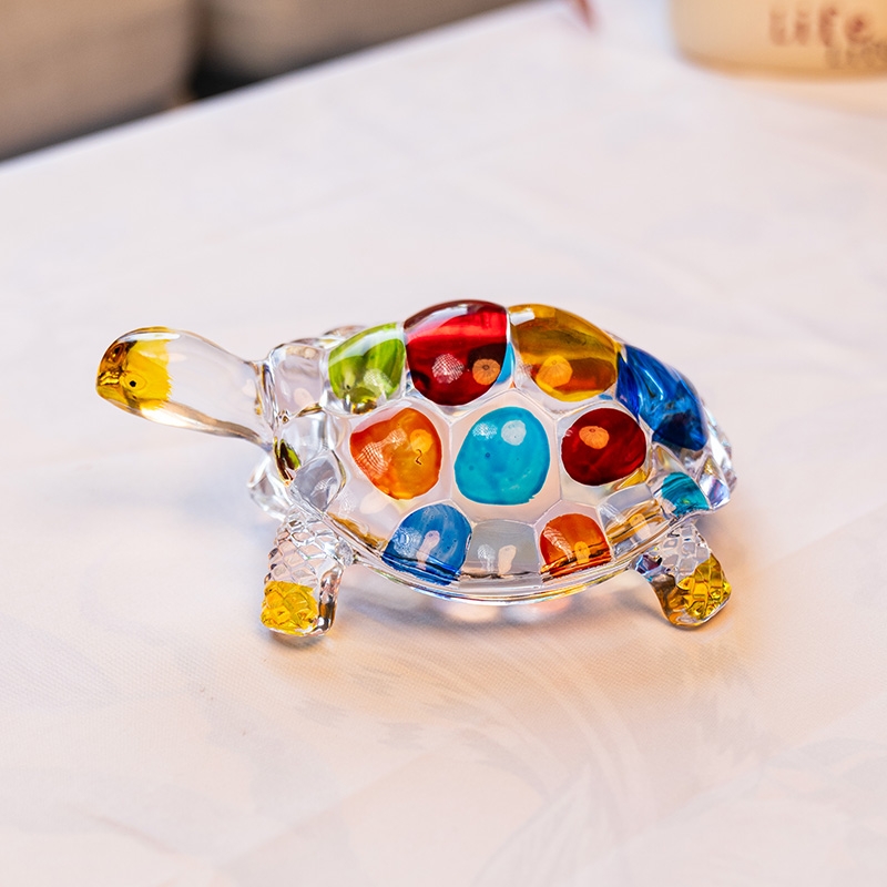 Vibrant Handcrafted Glass Turtle Figurine – Colorful Mosaic Shell,  Unique Gift Idea