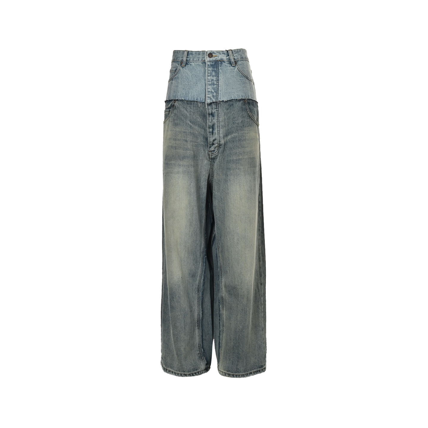 Balenciaga 24Fw patchwork washed jeans
